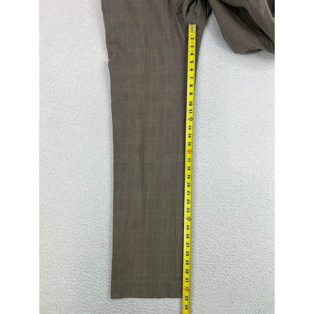 Banana Republic Mens 32x34 Brown Check Modern Fit Cotton Dress Pants 583000-00